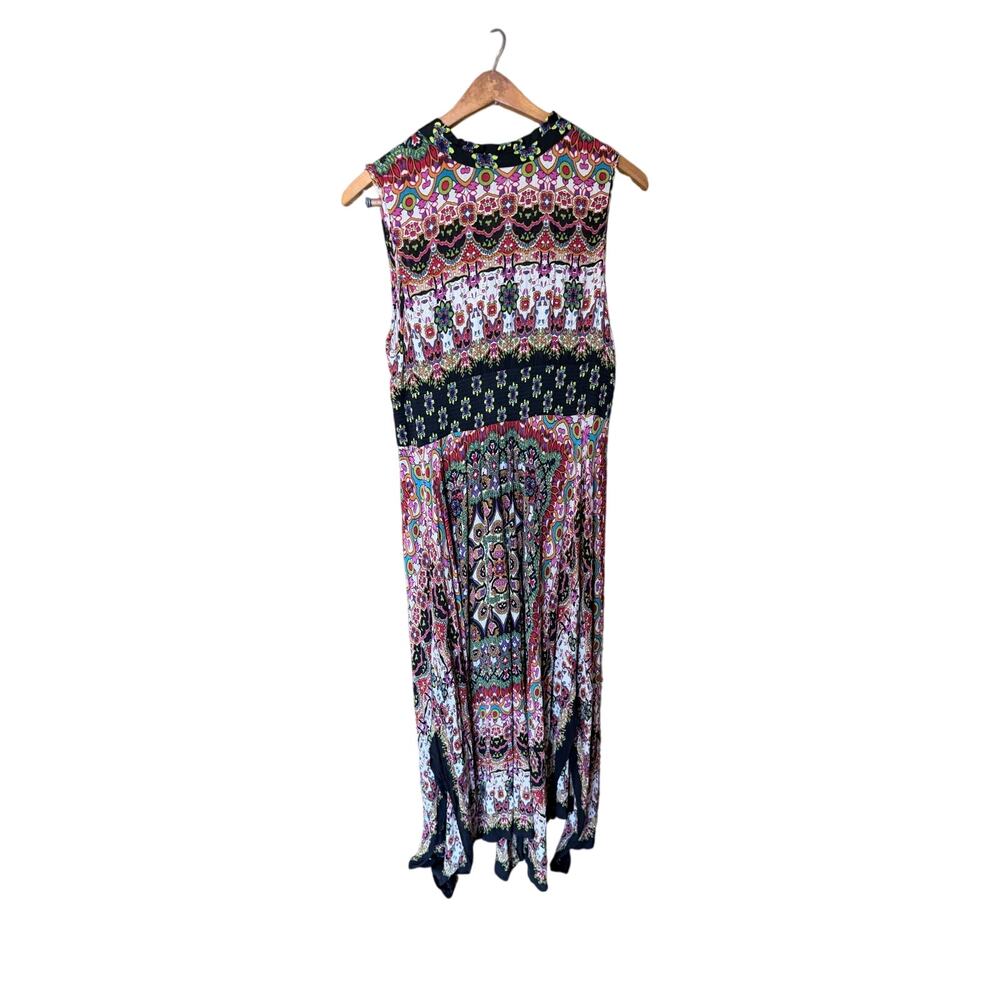Bila boho handkerchief long dress XL colorful festival hippie sleeveless - Picture 2 of 9